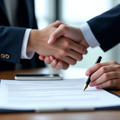 Firma de un contrato comercial importante